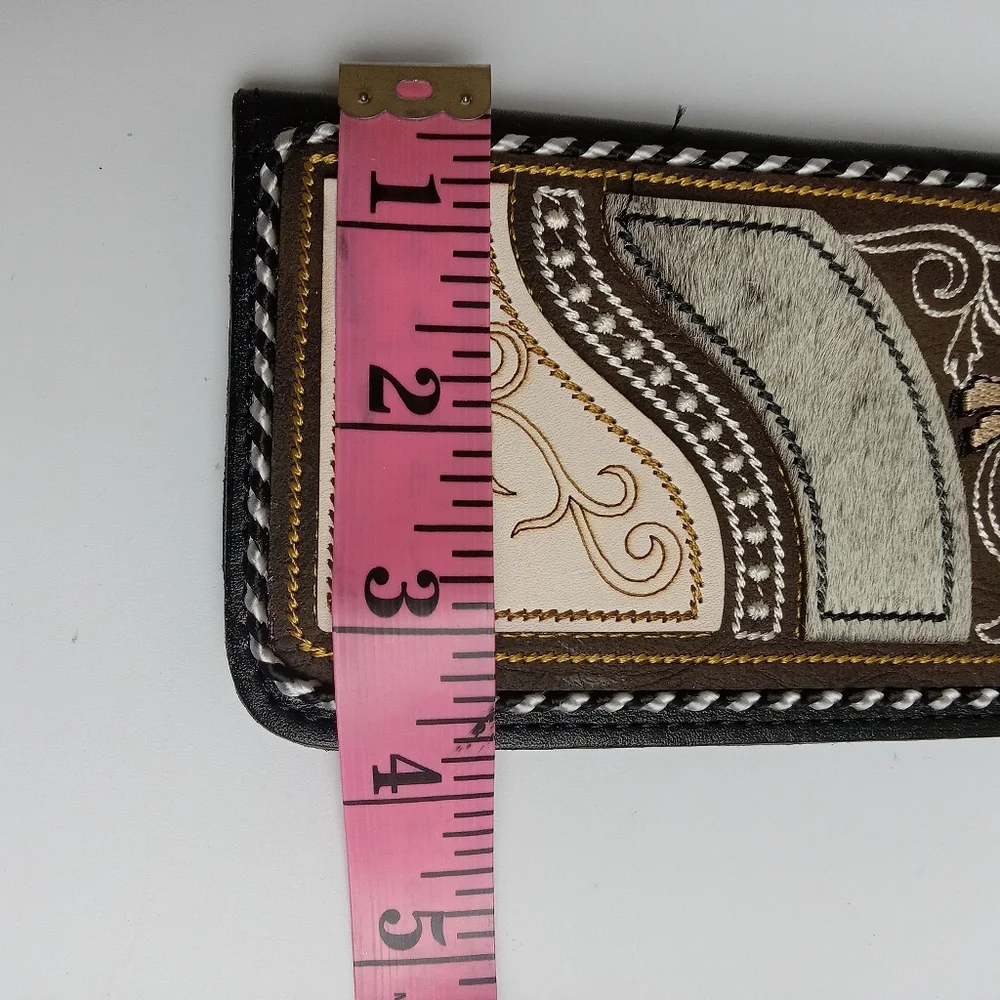 Men's Western Wallet Genuine Leather Hand Crafted Bifold Cowboy Rodeo Wallet‎